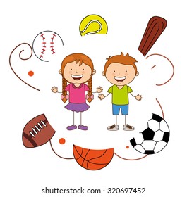 kids sports design, vector illustration eps10 graphic 