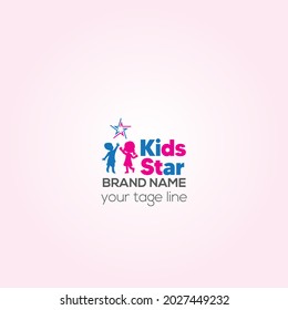 Kids star logo design. Kid, Children, Charity and Community logo concept. Vector logo template