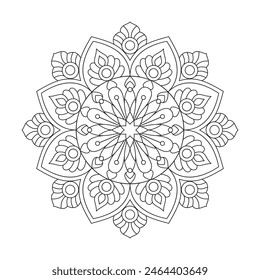 Kids Starlight Mandala Coloring Book Page for kdp Book Interior. Peaceful Petals, Ability to Relax, Brain Experiences, Harmonious Haven, Peaceful Portraits, Blossoming Beauty mandala design.