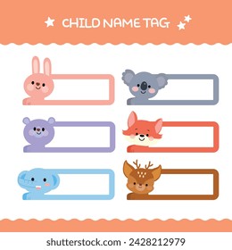 kids sticker name tag set