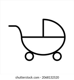 Icono de stoller de niño aislado ilustración vectorial. EPS 10.