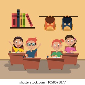 Kids students at classroom