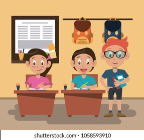 Kids students at classroom