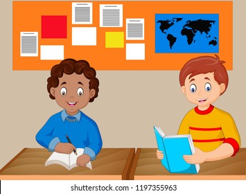 Kids study together