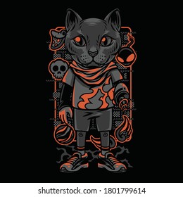 Kids Style Cat Breeds Illustration