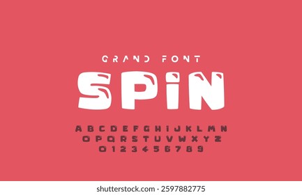 Kids style colorful font design, playful childish alphabet, letters and numbers