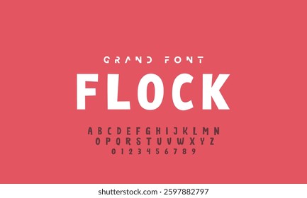Kids style colorful font design, playful childish alphabet, letters and numbers