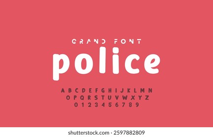 Kids style colorful font design, playful childish alphabet, letters and numbers