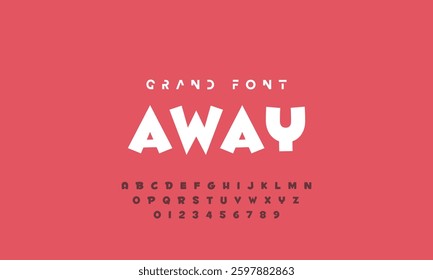 Kids style colorful font design, playful childish alphabet, letters and numbers