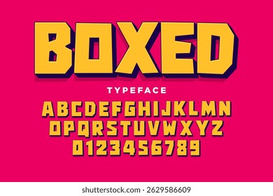 Design de fonte de estilo infantil, alfabeto infantil brincalhão, letras e números ilustração vetorial