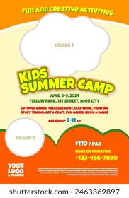 Kids Summer Camp Poster Flyer vector