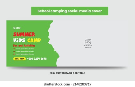 Foto de portada de medios sociales del campamento de verano infantil