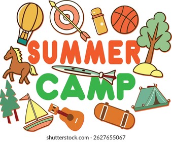 Kid's summer camp t-shirt design