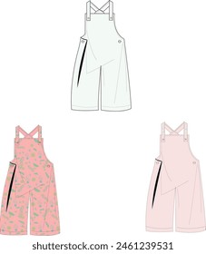 kids summer rompers template 
vector sketches 