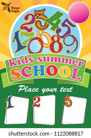 Kids Summer School Template, Summer fest flyer, editable mock up, elementary school promotion
