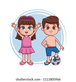 Kids at summer with swim suit