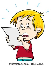kids surprised while reading a letter
