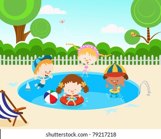 Kids In The Swimming Pool