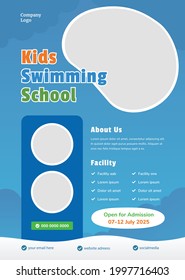 Kids Swimming School Flyer Template