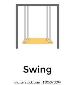 Kids swing flat icon 