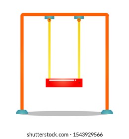 Kids swing for playground vector illustration isolated on white background