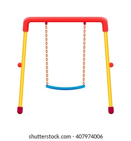 los niños cambian la ilustración vectorial. oscilación aislada sobre un fondo blanco