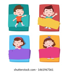 kids take a nap vector illustration