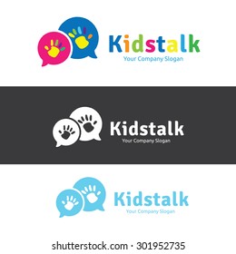 Kids Talk Vector Logo Template.