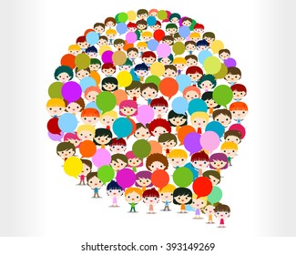 kids talking in a bubble speech