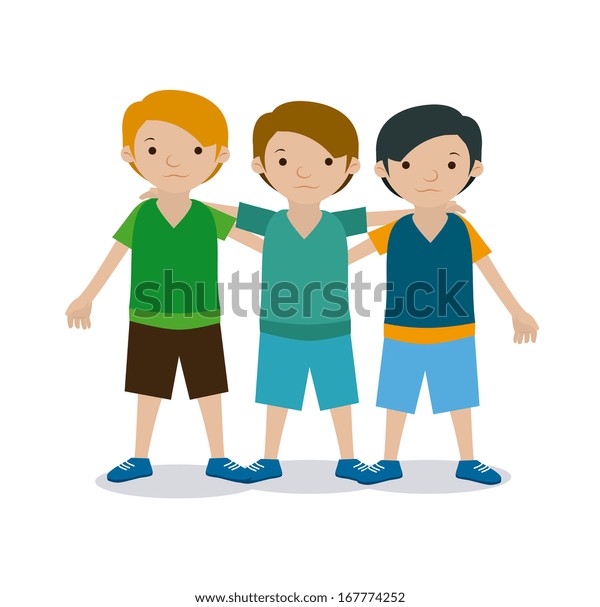 Kids Team Over White Background Vector Stock Vector (Royalty Free ...