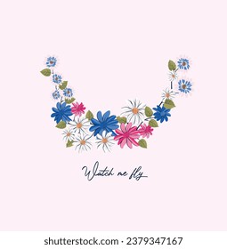 Gráfica vectorial superior para niños, huella torácica, gráfico floral. 