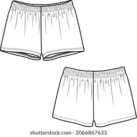 Kids Teens Bottom Wear Shorts Pajaman Stock Vector (Royalty Free ...