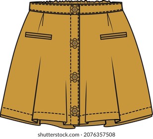 KIDS AND TEENS GIRLS BOTTOM WEAR SKIRT VECTOR ILLUSTRATION