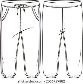 KIDS AND TEENS JOGGERS AND PAJAMS SETS FLAT SKETCH VECTOR