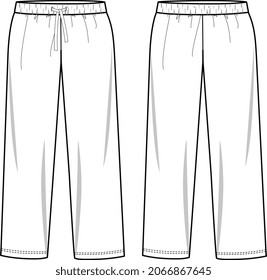 KIDS AND TEENS TEE AND PAJAMAN SET SHORTS AND SHIRTS FLAT SKETCH VECTOR