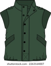 KIDS AND TEENS UNISEX WEAR GILET VEST FASHION VECTOR