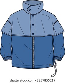 KIDS AND TEENS UNISEX WEAR MODULAR JACKET VECTOR ILLUSTRATION