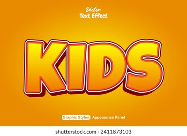 efecto de texto secundario con estilo gráfico de color naranja editable