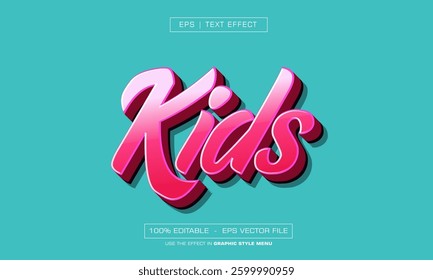 Kids text effect with pinky text