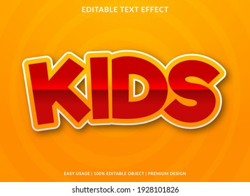 diseño de plantillas de efecto de texto para niños con estilo abstracto para el logotipo y la marca de la empresa