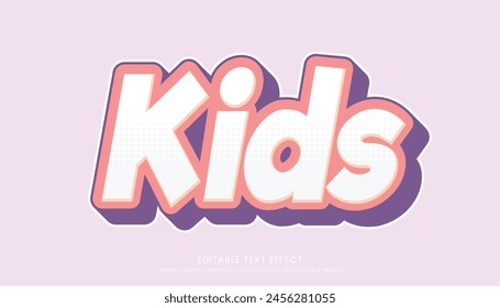 kids text effect template editable design for business logo and brand