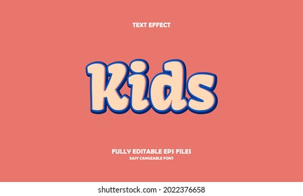 Kids Text Effect Vector Illustration