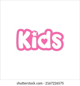 Kids Text Logo Design Template
