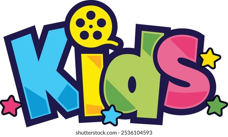 Kinder Text Kinderlogo Kinderfilm Logo bearbeitete Vektordatei