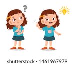 kids thinking idea vector illustration