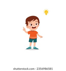 kids thinking idea vector illustration . flat design