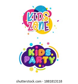 Plantilla de ilustración de diseño de icono del vector de eventos de título infantil