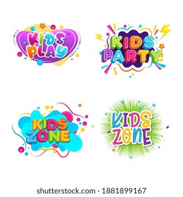 Kids Title Event Vector icon design illustration Template