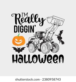 Kids Toddler Boy Diggin Halloween Shirt
