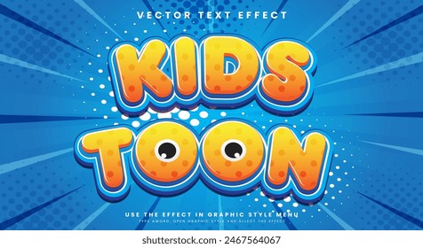 Kids Toon comic Style 3d editable text effect Template